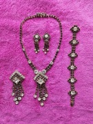 Zestaw komplet biżuterii wieczorowej. Vintage. Jablonex