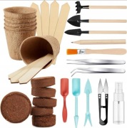 Zestaw ogrodniczy do sadzenia bonsai roślin doniczki ziemia akcesoria 32szt