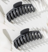 Dwie duże spinki do włosów klamry matowe czarne