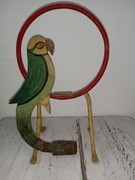 Wahadło stara zabawka antyk metalowa papuga