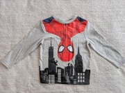 Szara kolorowa bluzka z długim rękawem Spiderman Marvel 92 - 98 jak nowa