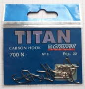 Haczyki Grauvell nr 8 srebrne 20 sztuk wyprzedaż ( 12 groszy za haczyk )