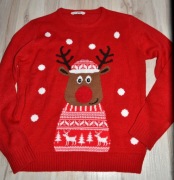 384* Kids Peacocks Świąteczny sweter renifer 13/14 lat_ 158/164 cm