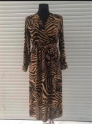 Brązowa Sukienka długa żebra biust 90/95