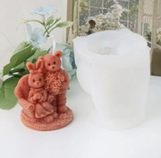 NIEDŹWIEDŹ KRÓLICA MIŁOŚĆ Walentynki forma silikonowa 6.7*7 do Świec Odlewy