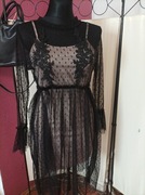 Sukienka 2w1 halka z narzutka tiulowa