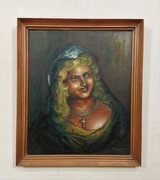 obraz na dykcie w drewnianej ramie 68x58cm portret