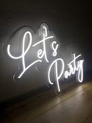 Napis neonowy urodzinowy imprezowy Let’s Party