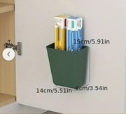 Zielony pojemnik organizer wiszący bez wiercenia. Kuchnia łazienka biuro 