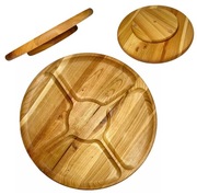 Obrotowa taca serwisowa z naturalnego drewna czereśniowego 33cm.