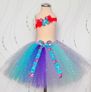 Spódniczka tutu błyszcząca tiul Ariel Arielka Mała Syrenka przebranie bal