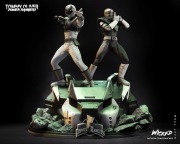 Power Ranger Biały Zielony White Green Diorama 1/6 ręcznie malowana żywica 