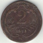 Austria 2 heller 1910 - 19 mm - nr 2