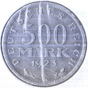 NIEMCY 500 marek 1923 E , KM# 36, AU
