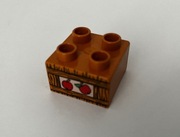 LEGO DUPLO Klocek tematyczny Skrzynia z jabłkami 2x2 piny średni brązowy