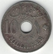 Egipt 10 milimów milliemes 1917 - 25 mm Husajn Kamil - nr 11