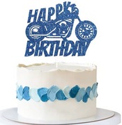 Topper piker na tort Motocykl Motocyklista niebieski