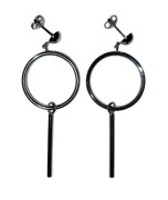 SREBRO 925 W.Kruk kolczyki geometryczne koła rurki wiszące duże