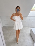  ASOS Biała Ażurowa Sukienka Mini XS 34 Bawełna 