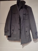 Męski płaszcz zimowy wełna poliester 