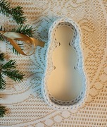 Koszyk koszyczek szydełkowy bałwanek święta rękodzieło