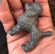 figurka piesek gumowy pudelek pudel PRL vintage