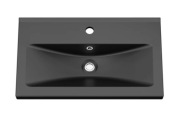 Umywalka ceramiczna czarna 80 cm GoodHome Nira Slim
