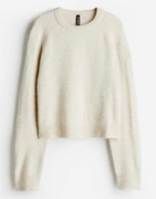 H&M__krótki sweter jasny beż z wełną roz. S/36 NIETRAFIONY PREZENT