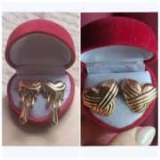 2 pary kolczyki serca serduszka kolor złoty wkręty sztyfty stal okazja