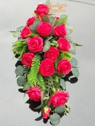 Stroik wiązanka na grób cmentarz pomnik sztuczne kwiaty dzień babci dziadka