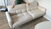 Kanapa sofa biały beige rozkładana 