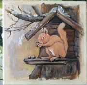 Obrazek malowany ręcznie, akryl,20cm x 20cm.