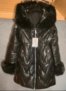 Nowa kurtka zimowa parka damska czarna ocieplana M/L