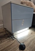 szafka nocna biala polysk z LED