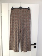 44xxl Brązowe spodnie szerokie z szerokimi nogawkami w krate kratke