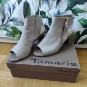 Tamaris 37 botki półbuty na obcasie SKÓRA