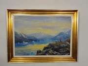 Stary obraz na płótnie EINAR THORBJORN (1911 - 1985) ,,GRENLANDIA,,  .