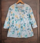 Bawełniana bluzka z baskinką haftem angielskim rozmiar L