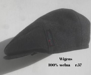 WIGENS kaszkiet 100% wełny z nausznikami męska czapka z daszkiem r.57 