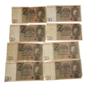 20 marek 8 sztuk 1929