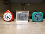 Zegar budzik mechaniczny "Mera Poltik" 3szt. (Sprawne)