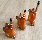 DREWNIANE SŁONIE - Figurki z drzewa egzotycznego 14,12,10 cm 3 szt.- 29 zł