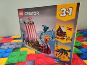 LEGO 31132 Creator 3w1 - Statek wikingów i wąż z Midgardu