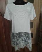 Bluzka tunika z koronką 