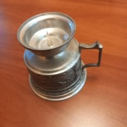 Cynowy kielich z opcją świecznika, 2 w 1. Sygnowany.