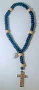 Różaniec ze sznurka ciemno niebieski komunia  