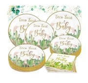 Bdecoll 96-części zestaw talerzyków Cactus Taco Bout serwetek baby shower