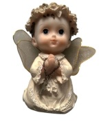 Figurki Aniołków Figurka Aniołek z różańcem modlący się na kolanach 9cm