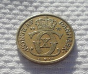 Dania Król Chrystian X Glücksburg DKK 1 korona krone 1939 KM# 824