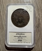 Angola 1/2 Macuta 1763 ( kontramarka na 1 Macuta 1837) , rzadka ,